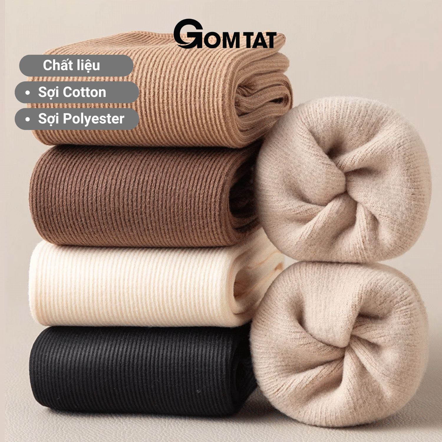 Combo 5 đôi tất lông cổ cao nữ giữ ấm GOMTAT, vớ nữ mùa đông chất liệu cotton mềm mại, thoáng khí - OAS-1709_thumbnail_4