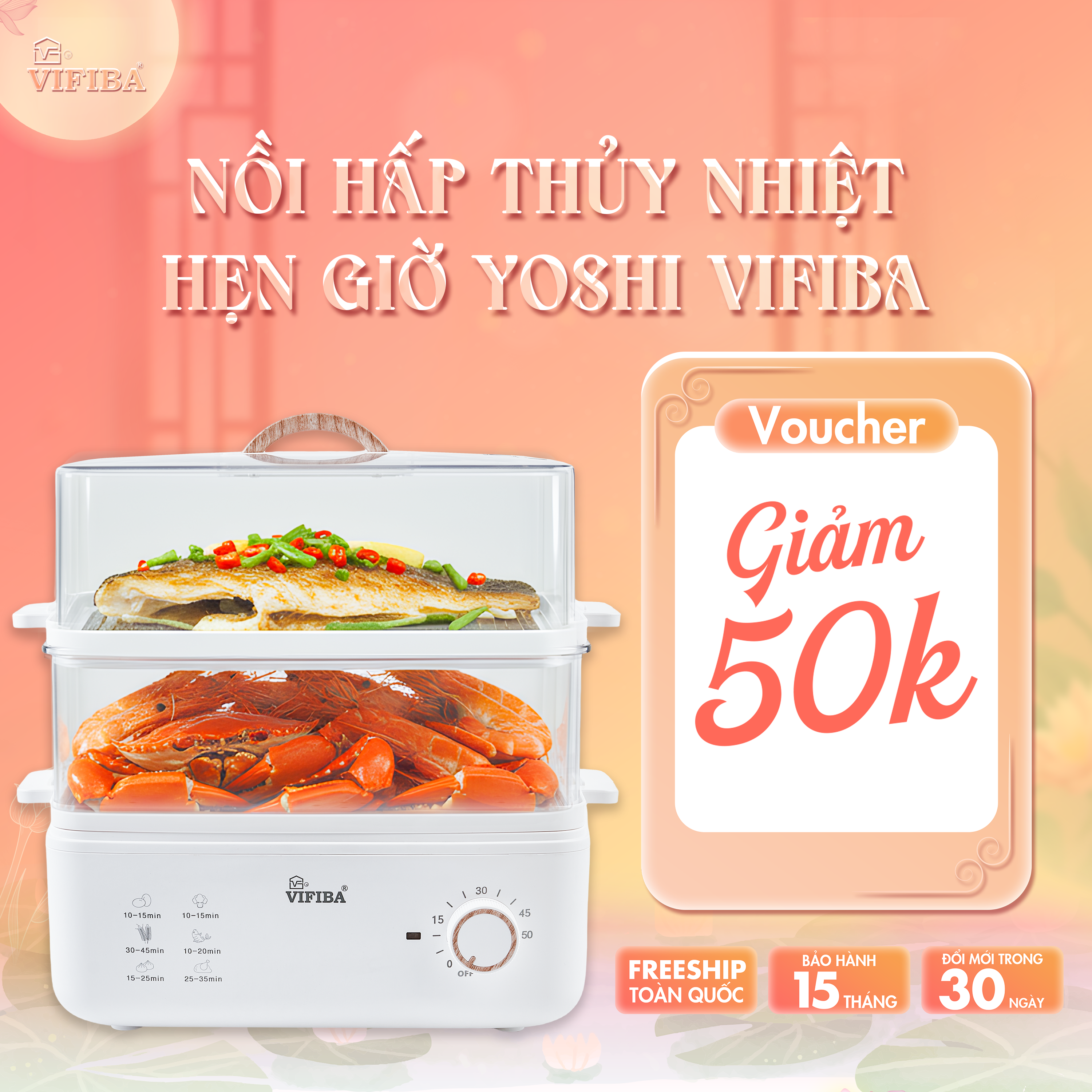 Nồi Hấp Điện Thủy Nhiệt Yoshi Vifiba