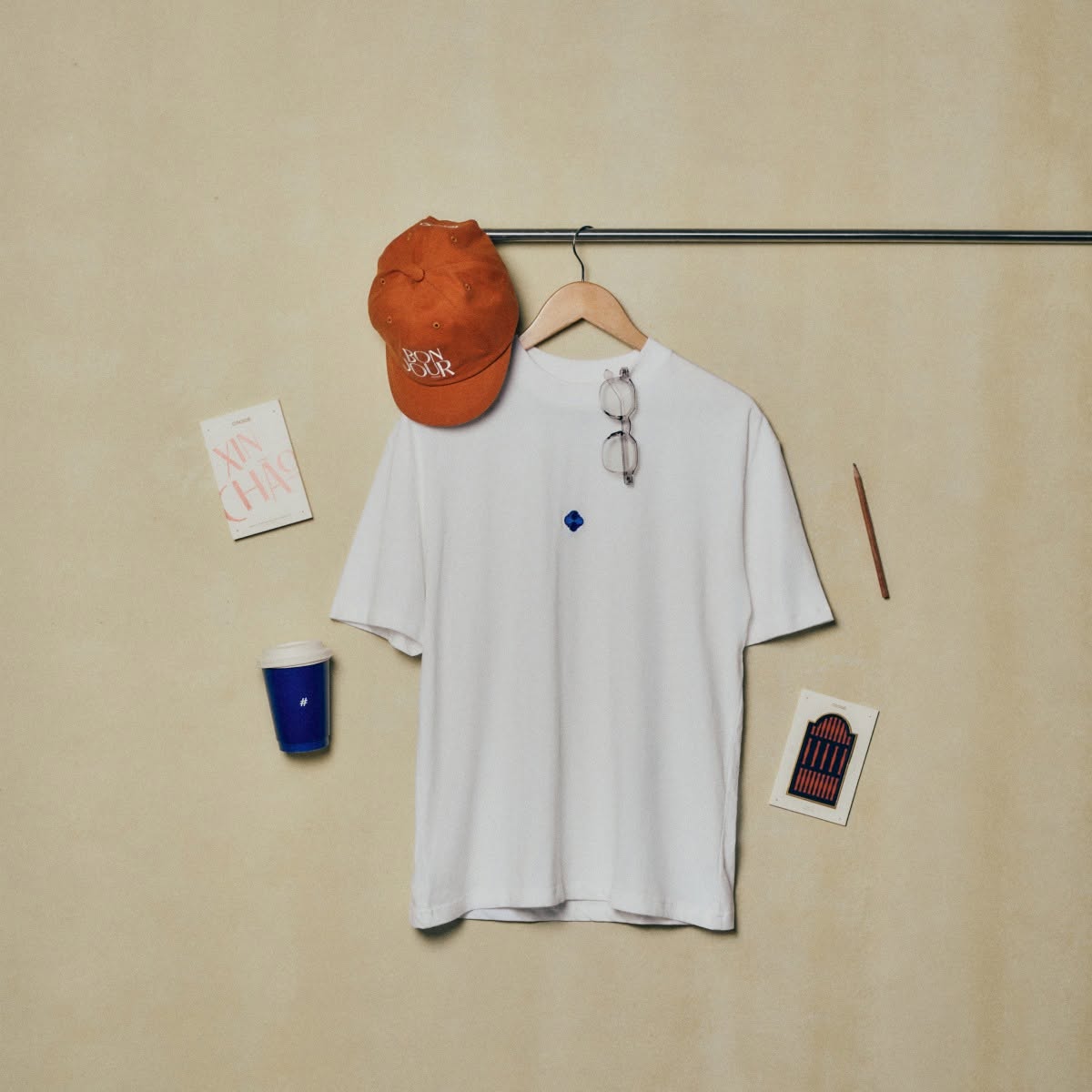 Áo Thun CROISÉ SALUT HANOI Màu Ghi Xám In Chữ Xanh Mint Dáng Rộng Unisex Tối Giản Vintage Nam Nữ_thumbnail_3