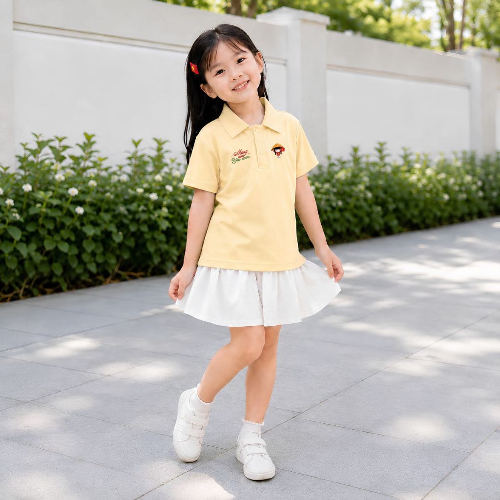 Áo polo cho bé trai và bé gái hình Măng non yêu nước - Loza Mã: PL006_thumbnail_0