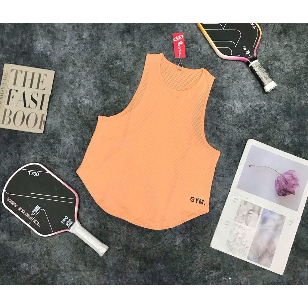 Áo Tanktop Thể Thao Tập Gym Chạy Bộ Nữ Yumiisportswear Ba Lỗ Gym Form Rộng Vải Lưới Mè Thoáng Khí Thấm Hút Nhanh Khô_thumbnail_5