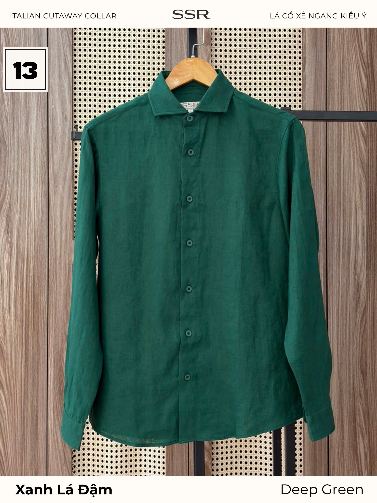 SSR - SƠ MI TAY DÀI - CỔ Ý CUTAWAY - Vạt Bầu - 100% LINEN_thumbnail_18