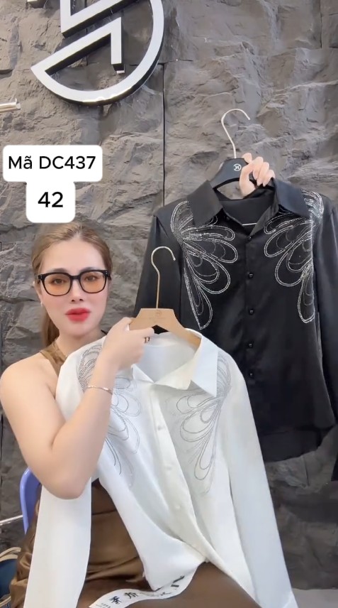 DC437 Áo sm lụa đá