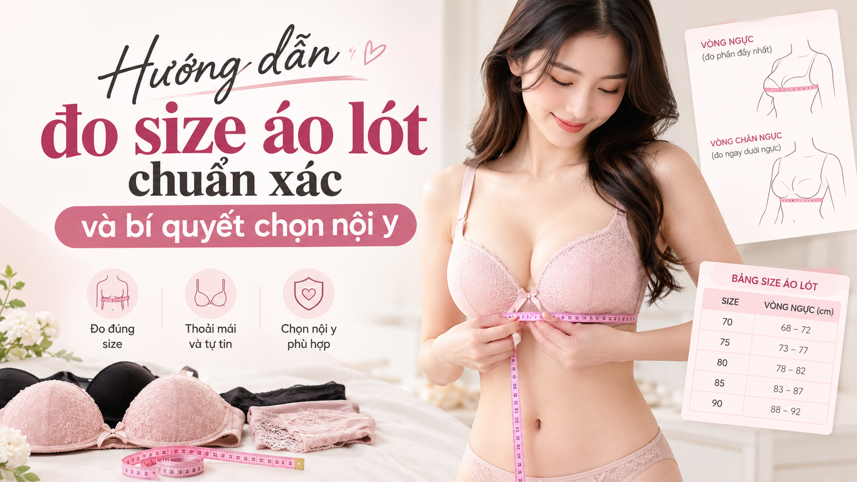 Hướng dẫn đo size áo lót chuẩn xác và bí quyết chọn nội y