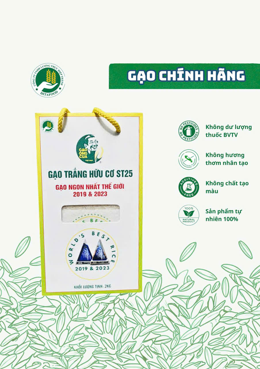 Gạo Ông Cua ST25 Organic (hộp 2kg)