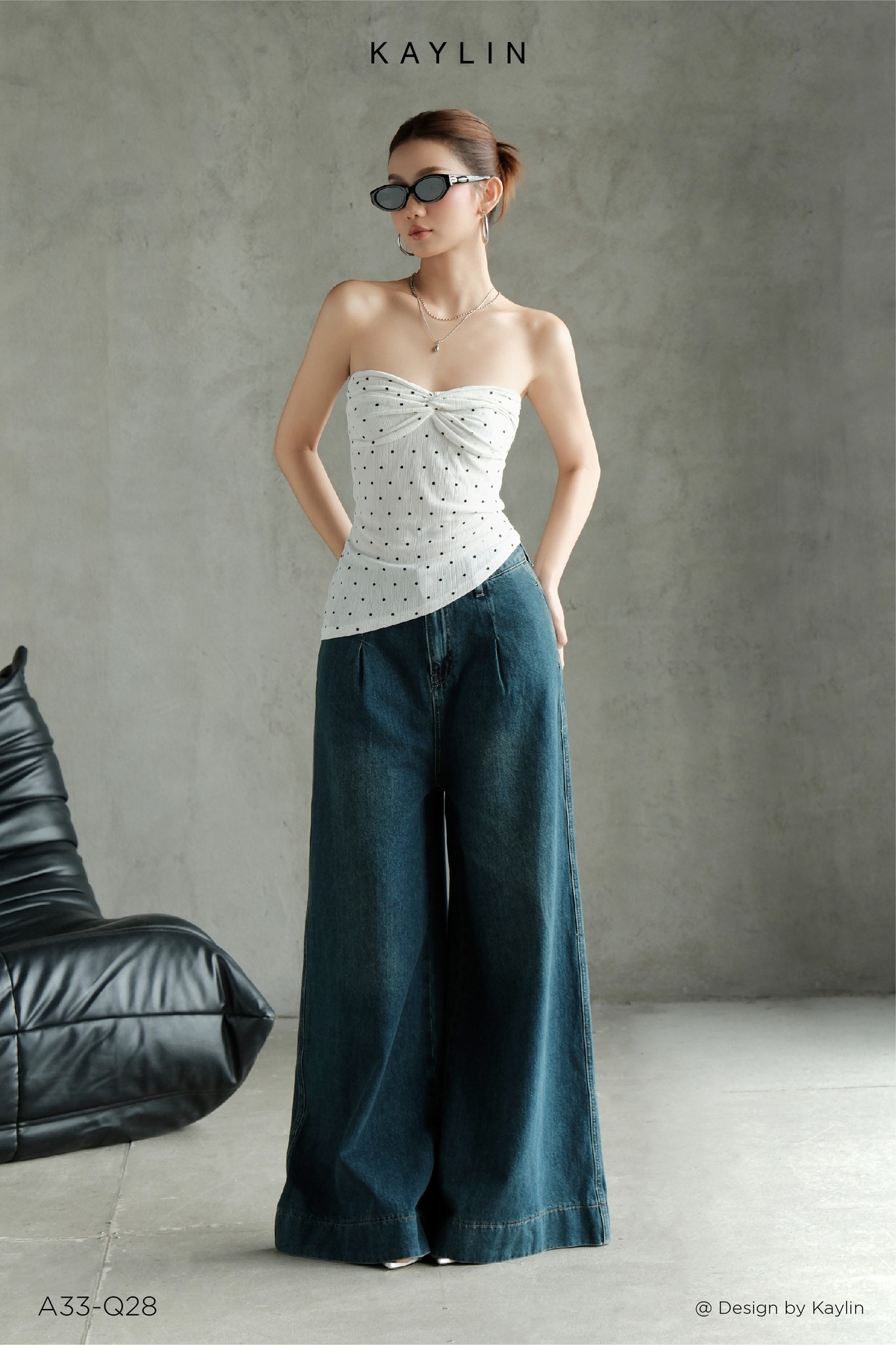 Quần Jean Suông Phom Rộng KAYLIN Lina Wide Denim