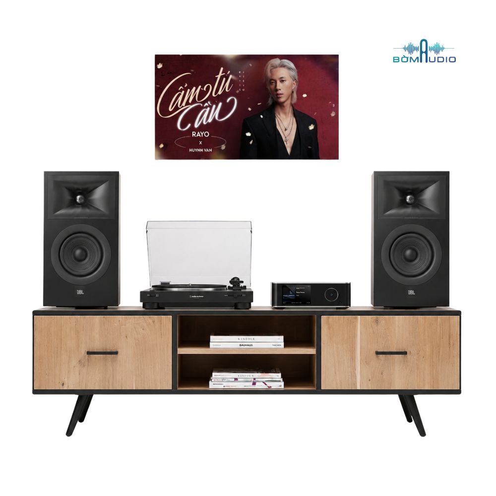 Combo Amply WIIM AMP ULTRA + Mâm Than AUDIO-TECHNICA AT-LP3XBT + Loa Bookshelf JBL STAGE 250B - WOJ1