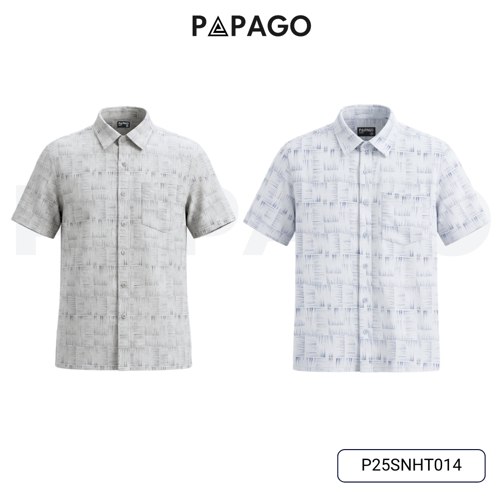 Combo 2 Áo Sơ Mi Nam PAPAGO Vải Xô Đũi Họa Tiết Thoáng Mát Dễ Mặc, Quà Tặng Bố, Đi Biển - CB2SNHT014_thumbnail_1