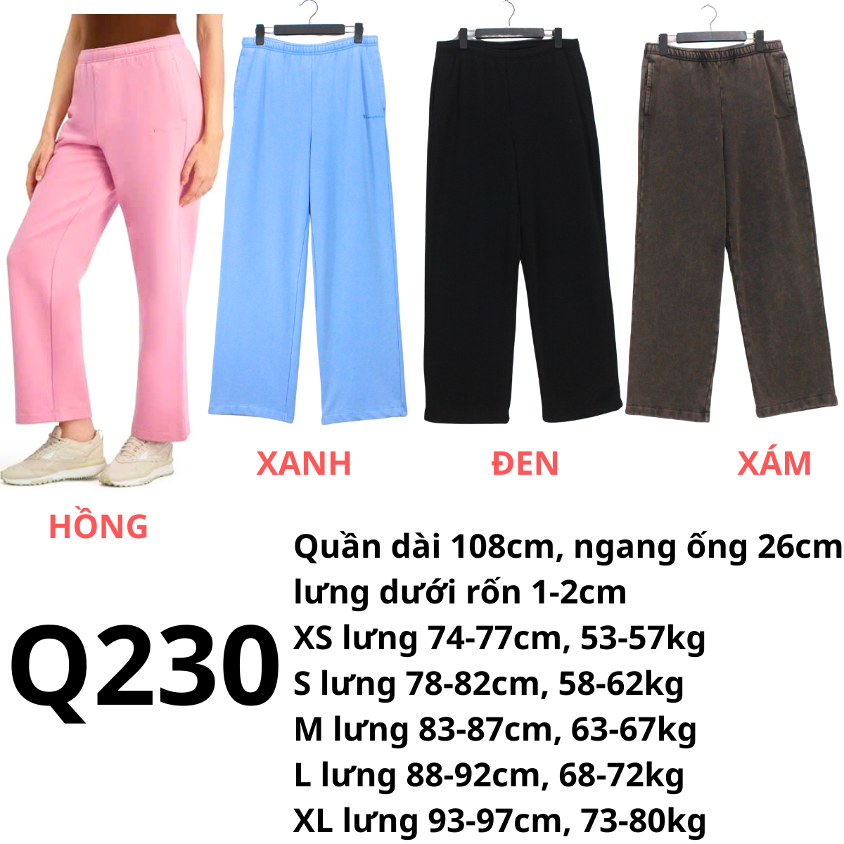 Q230- Quần suông nỉ