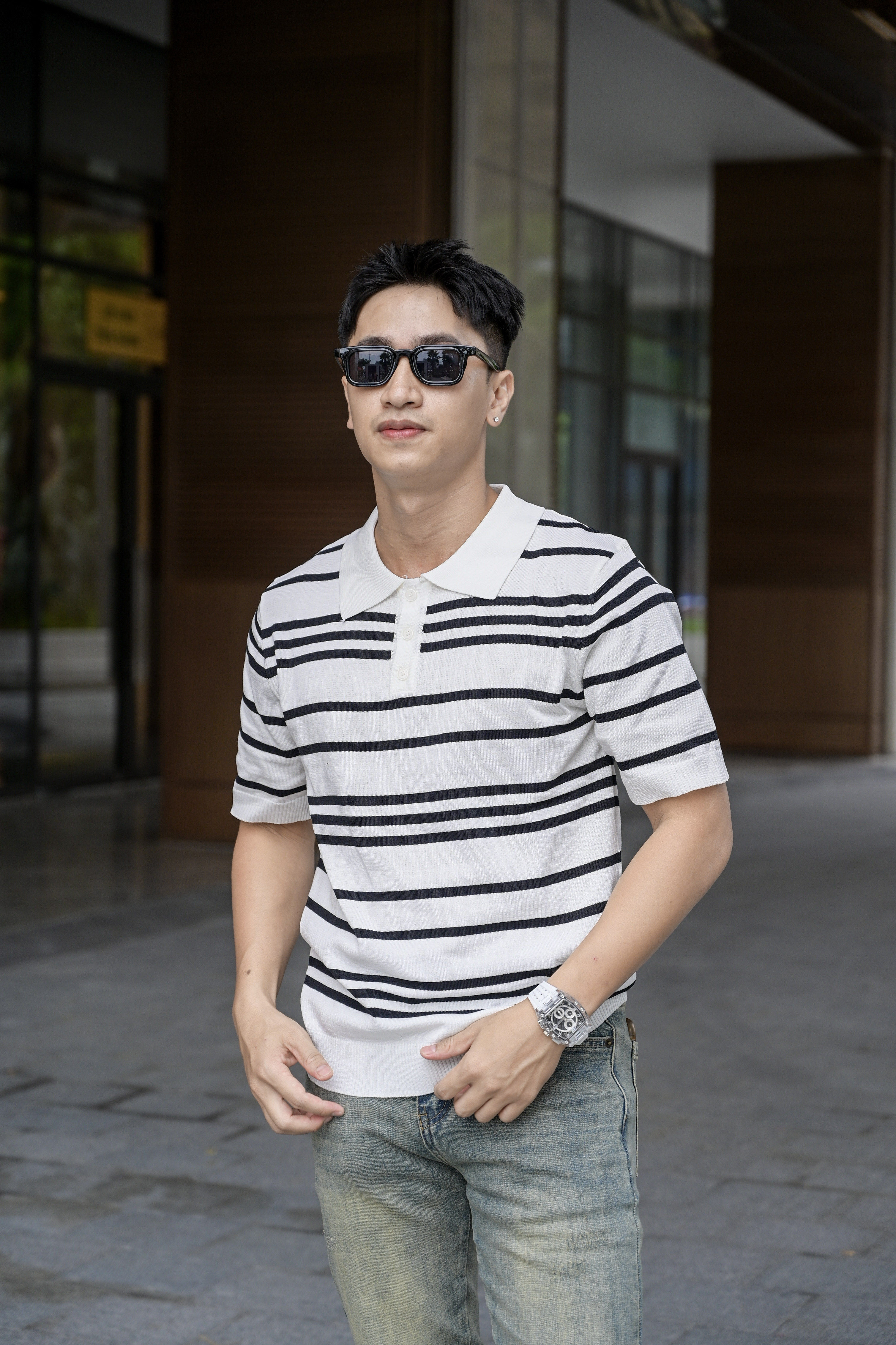 PA9 - Áo Polo Nam Kẻ Sọc Mùa Hè, Chất Liệu Mỏng Thoáng Khí, Form Ôm Sát, Phong Cách Công Sở Casual_thumbnail_5