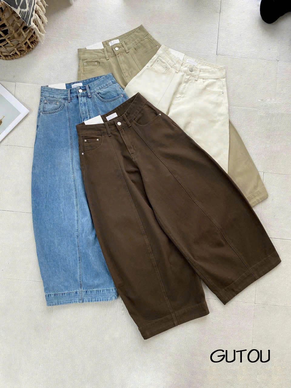 [ GUTOU ] Quần Jean Baggy Ống Rộng Seam Mordern_thumbnail_13