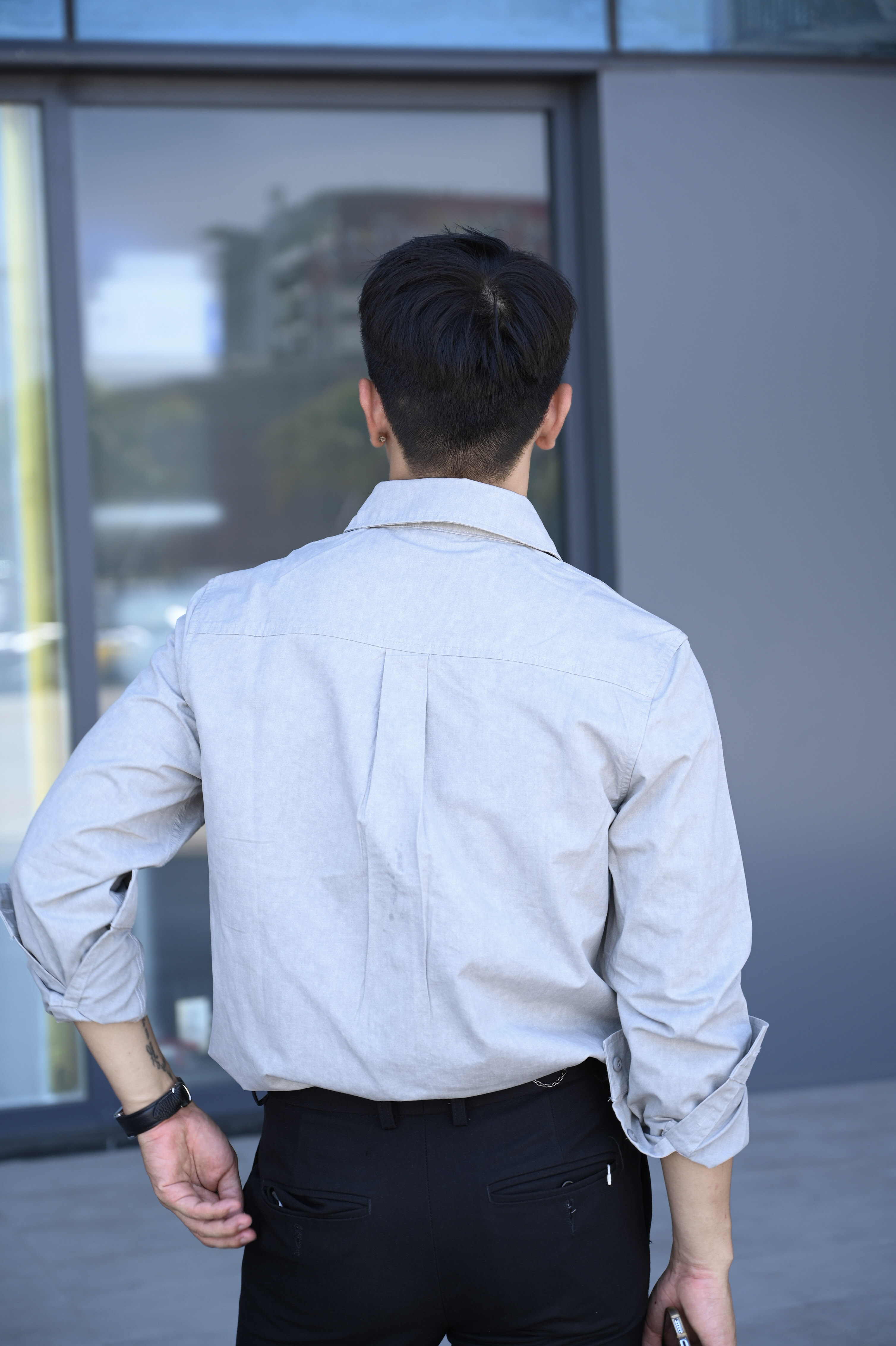 SA21 - Áo sơ mi nam dáng rộng phong cách Nhật Bản, cổ bẻ, tay dài, họa tiết chữ, chất cotton mềm mại_thumbnail_4