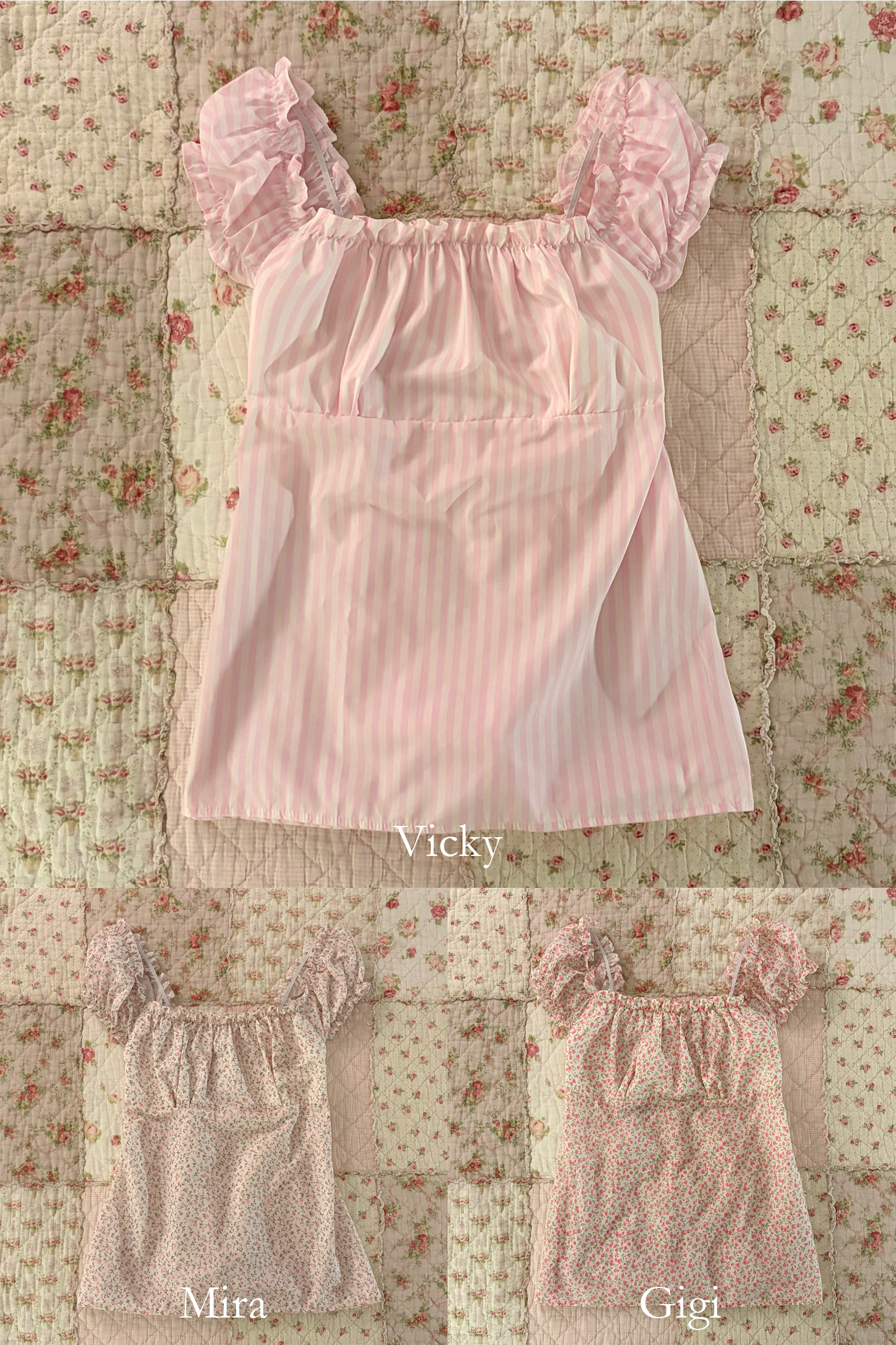 HANDMADE BABYDOLL TOP (LƯNG THUN)