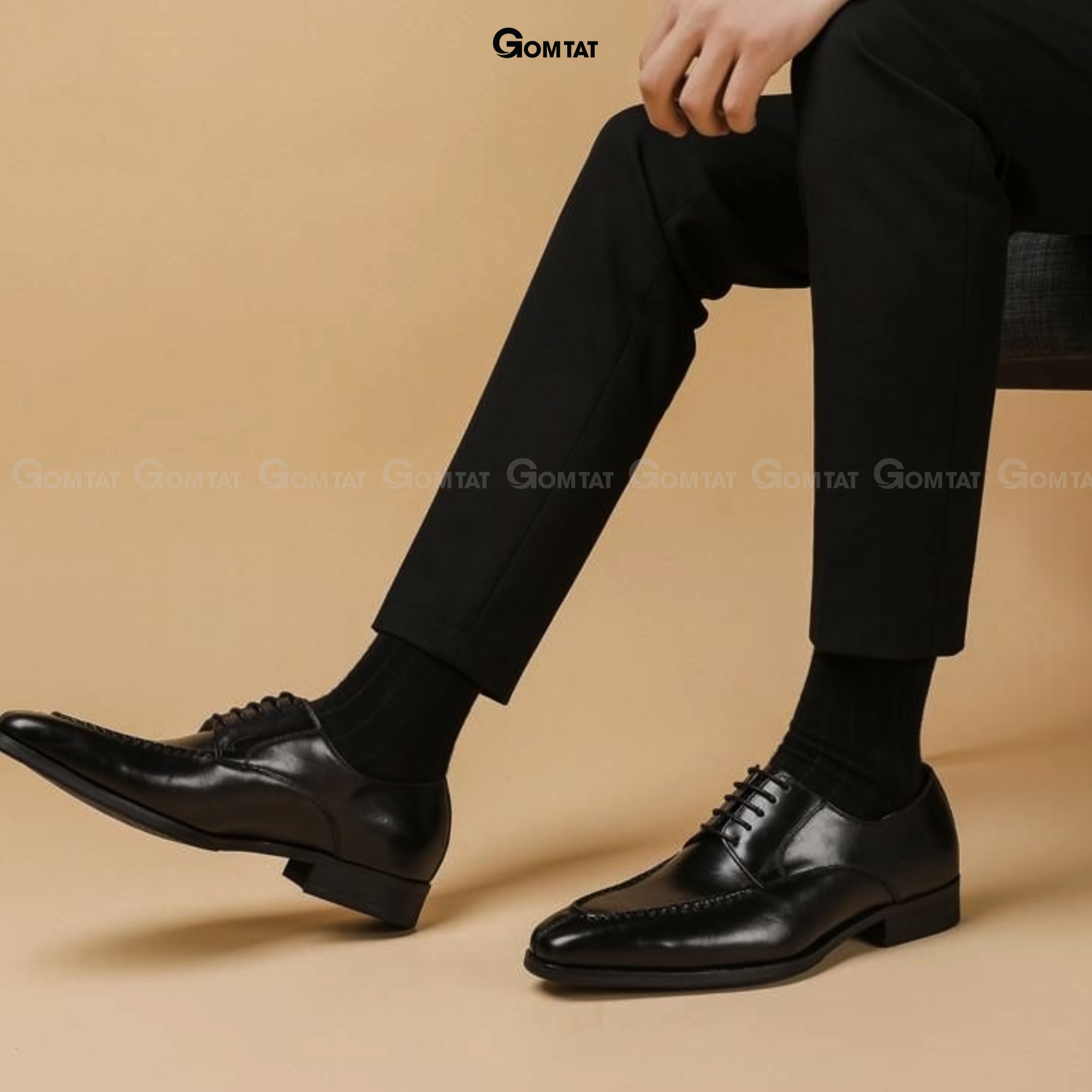 Hộp 5 đôi tất nam đi giày tây cao cổ GOMTAT gân chìm, vớ công sở nam thoáng khí LUX-TAYCHIM-DEN-CB5_thumbnail_12