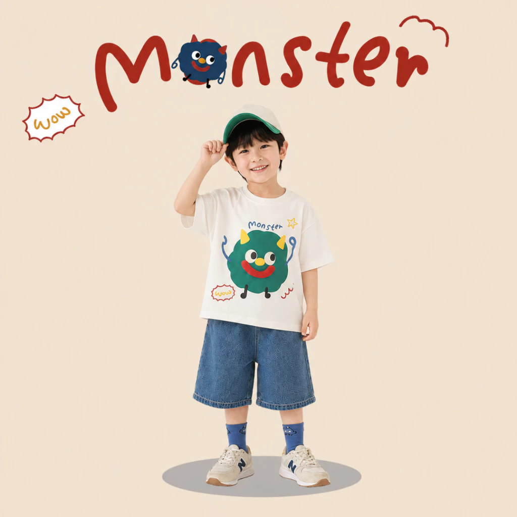 Áo phông trẻ em cộc tay hình MONSTER - Loza Kids A002_thumbnail_2