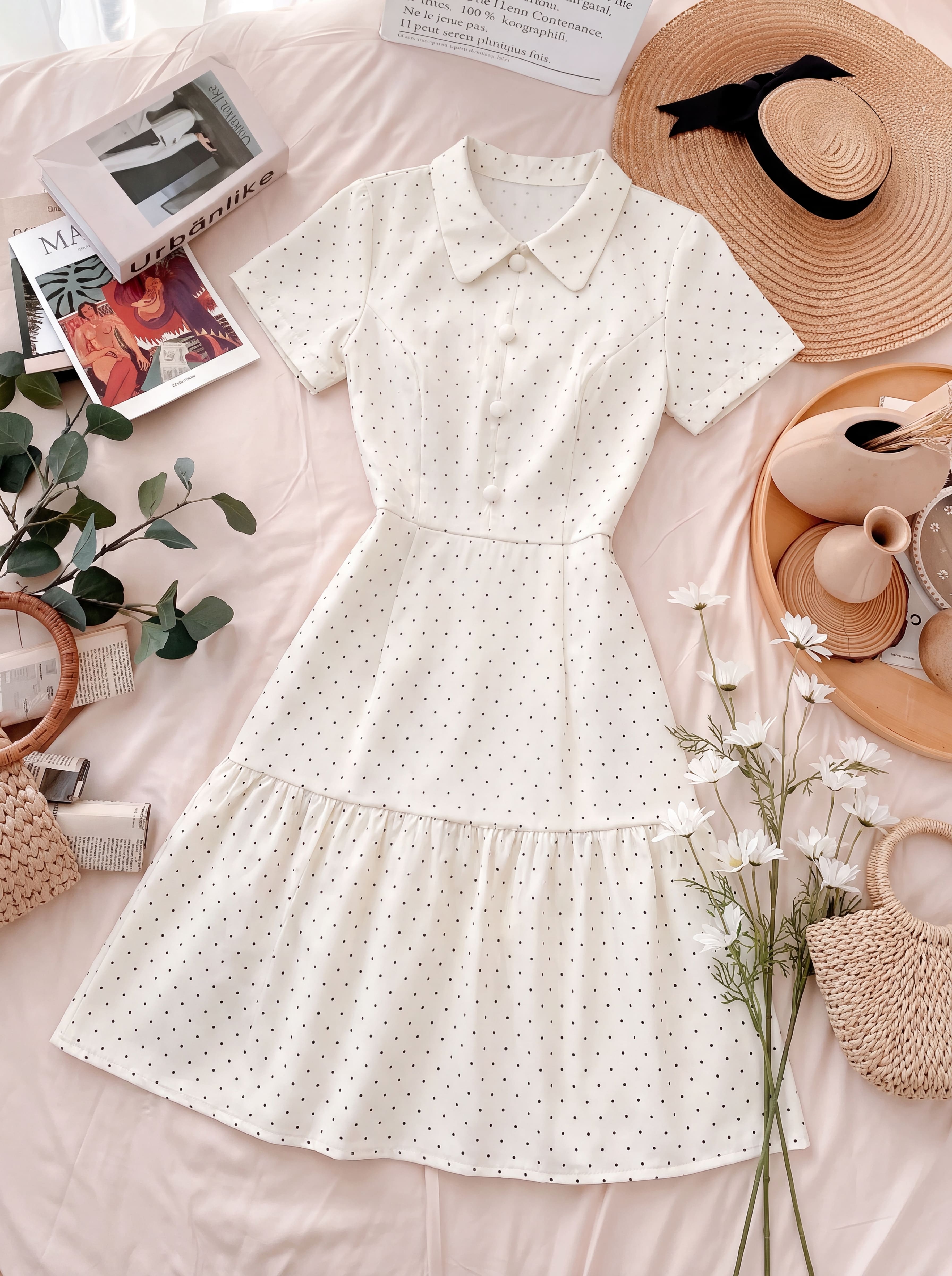 Váy cộc tay dài cúc bọc 607015_thumbnail_6