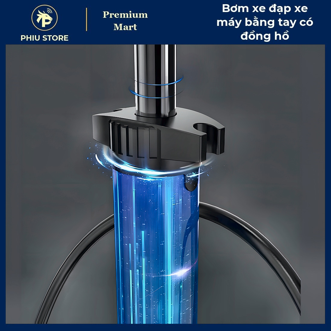 Bơm Tay Xe Máy - Bơm Xe Đạp Xe Máy Bằng Tay có Đồng Hồ, Bơm Tay Xe Máy có Đồng Hồ - PHIU STORE_thumbnail_4