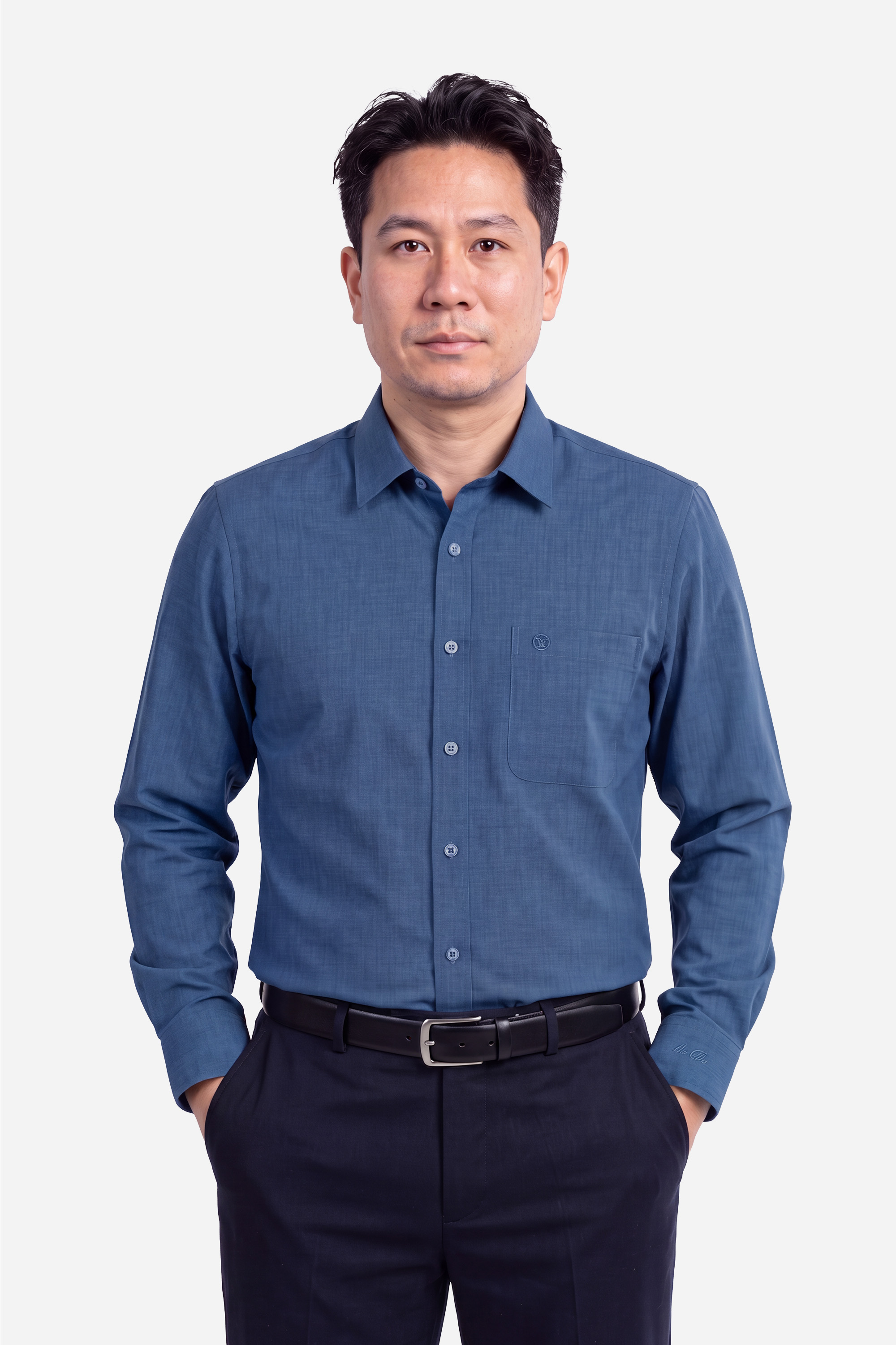 Áo Sơ Mi Sợi Gỗ Dài Tay Nam Trung Niên Thoáng Mát