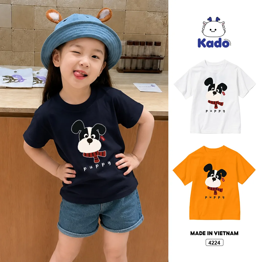 Áo thun bé trai bé gái Puppy cún yêu Kado 4224