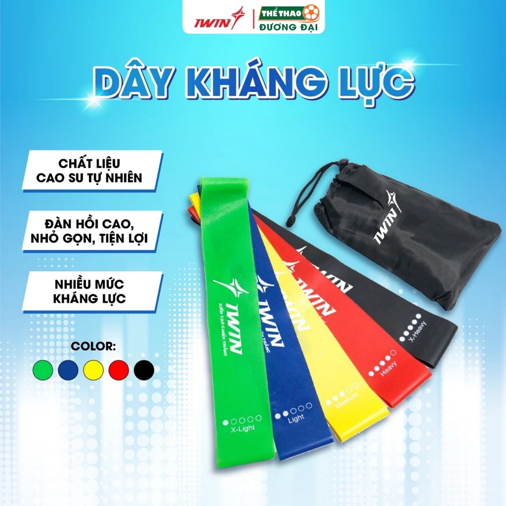 Bộ 5 Dây Kháng Lực iWin 5 Dây 5 Màu 5 Mức Độ Lực Thể Thao Đương Đại