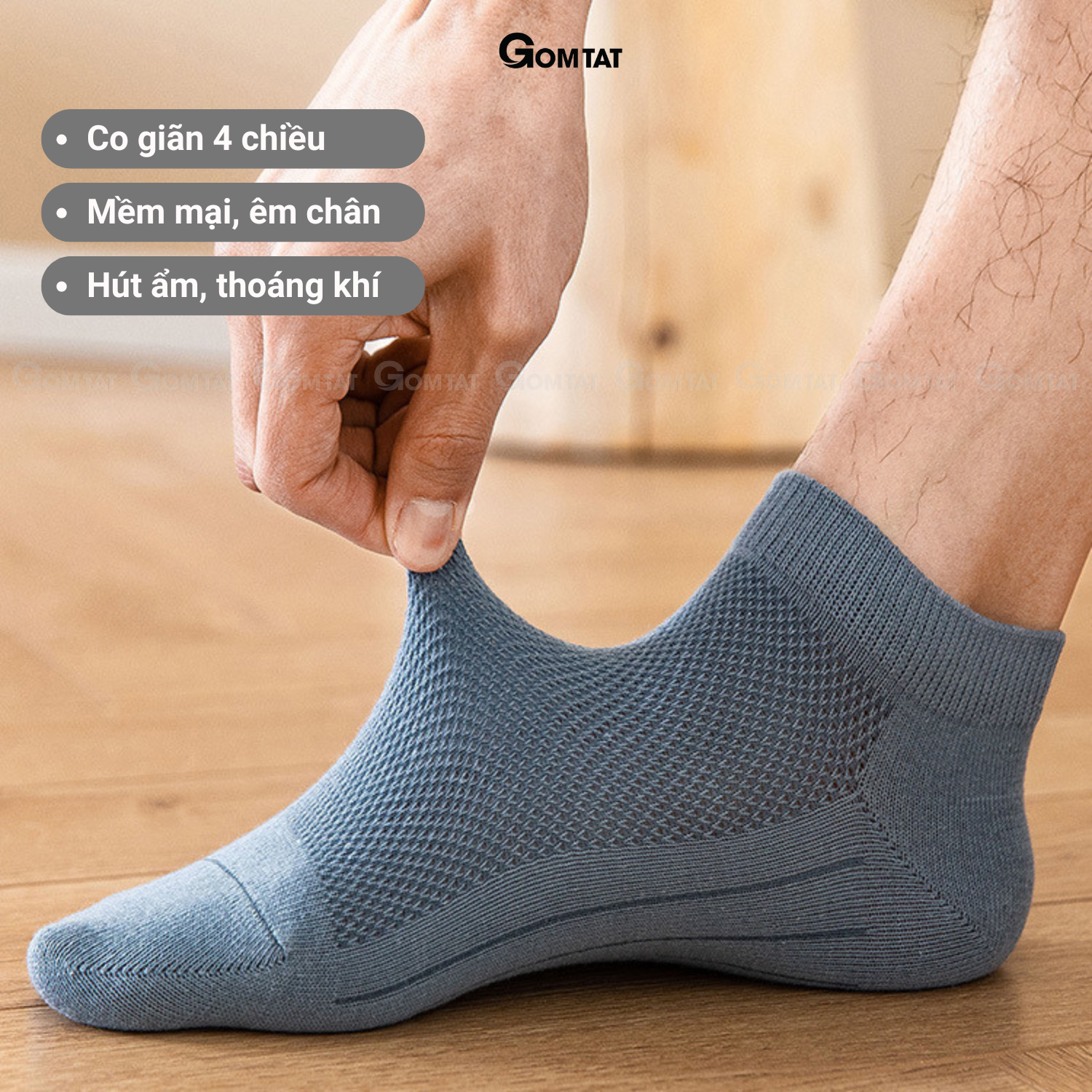 Combo tất nam cổ thấp GOMTAT, chất liệu cotton mặt lưới cao cấp hút ẩm khử mùi - MIA-2002_thumbnail_7