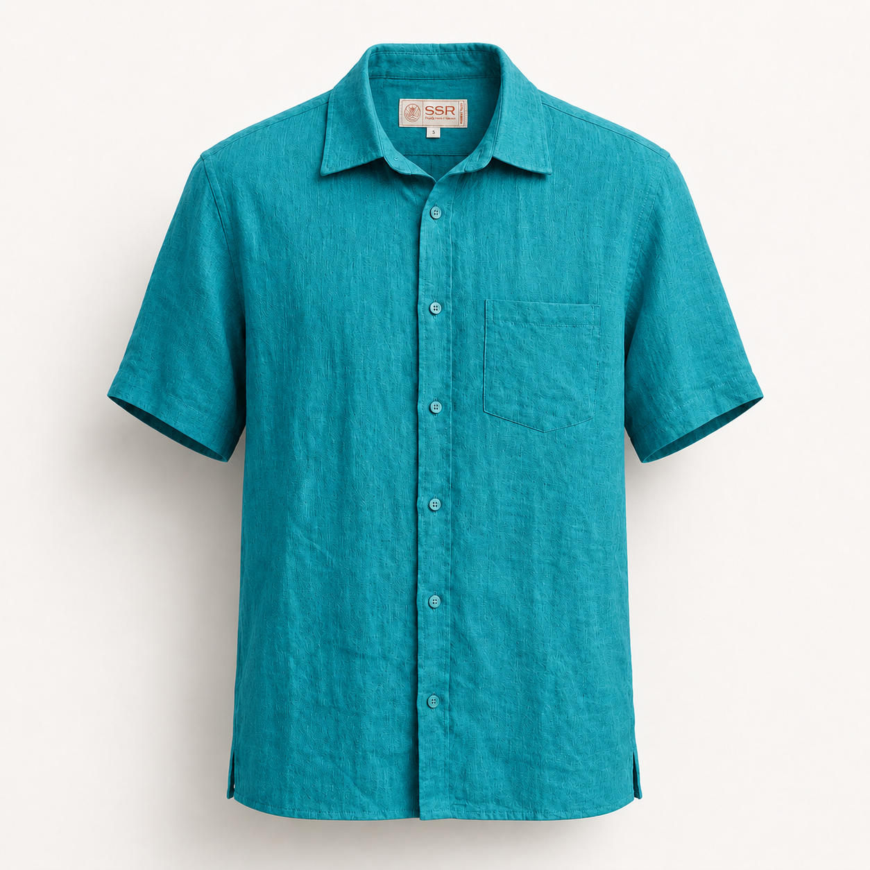 100% PREMIUM LINEN - SƠ MI NGẮN TAY CỔ ĐỨC - Vạt Ngang Túi Ngực_thumbnail_17