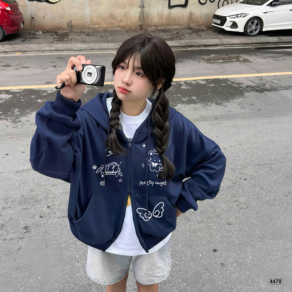 Áo hoodie zip Miucho form rộng basic nỉ 2 da 4479_thumbnail_3