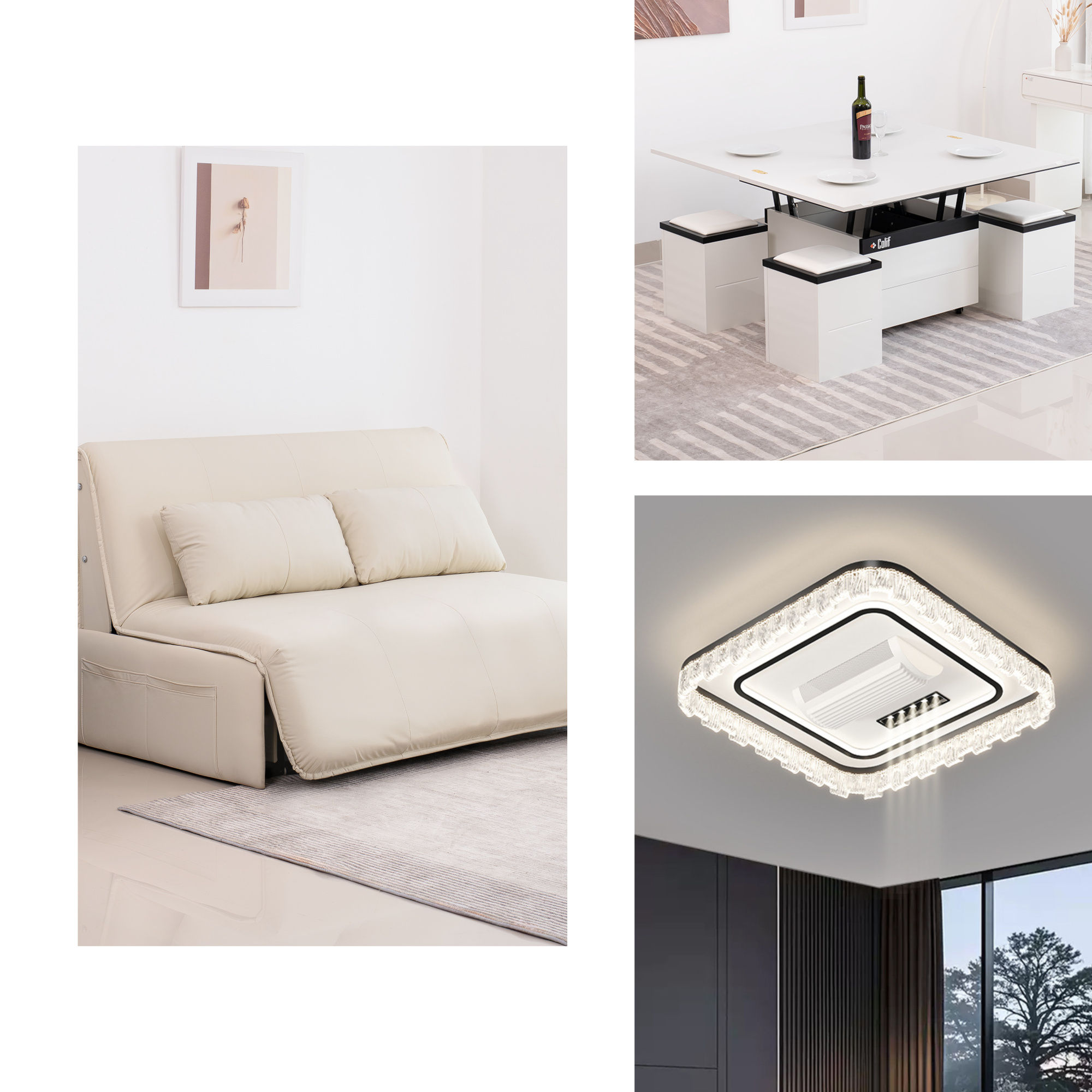 Combo nội thất đa năng sang-xịn-mịn cho phòng khách