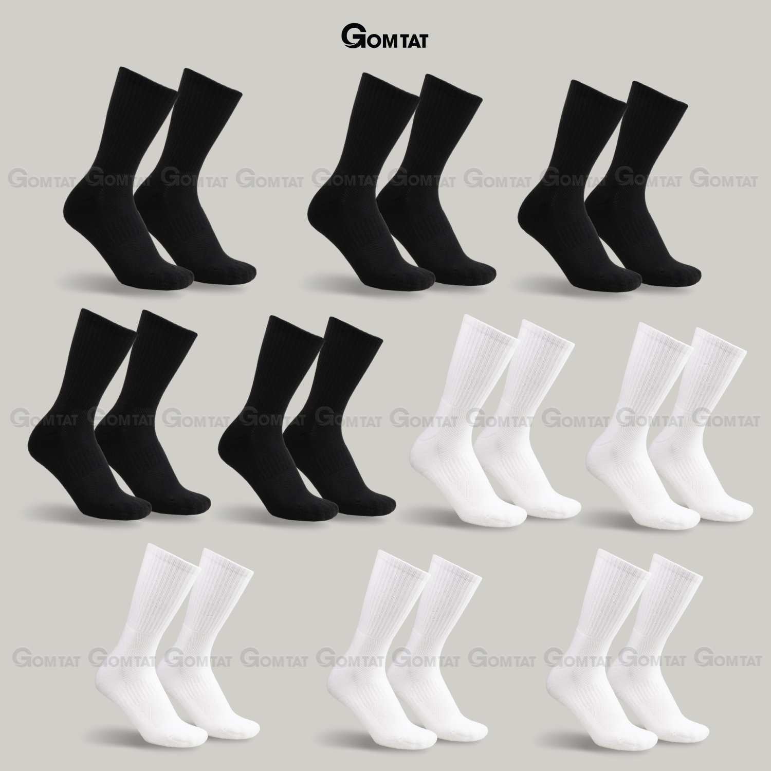 Combo tất nam nữ cổ cao GOMTAT thoáng khí, vớ trơn chất cotton khử mùi êm chân - PRI-2505_thumbnail_13