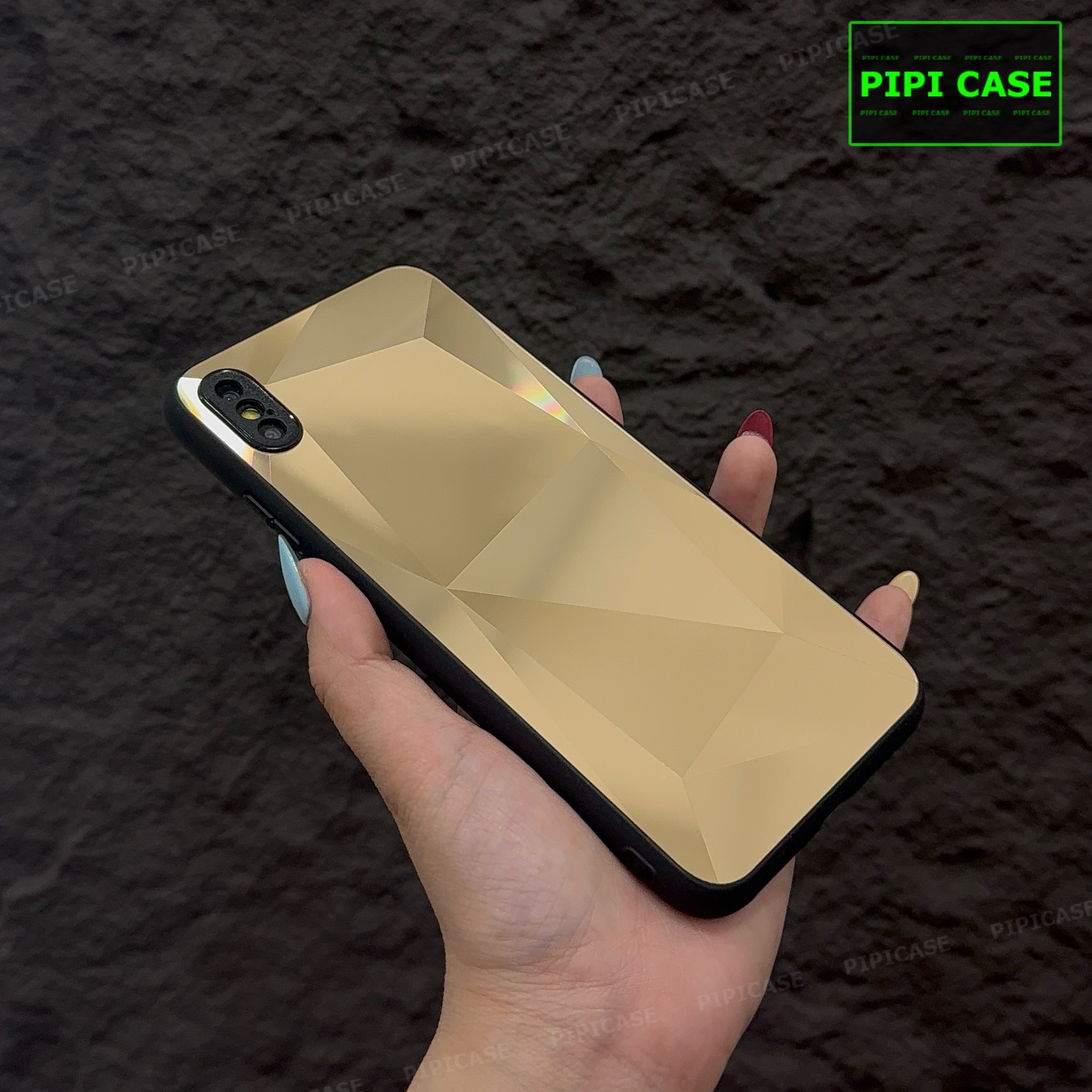 Ốp Lưng iPhone X / XS - Kim Cương 6D - Vàng_thumbnail_2