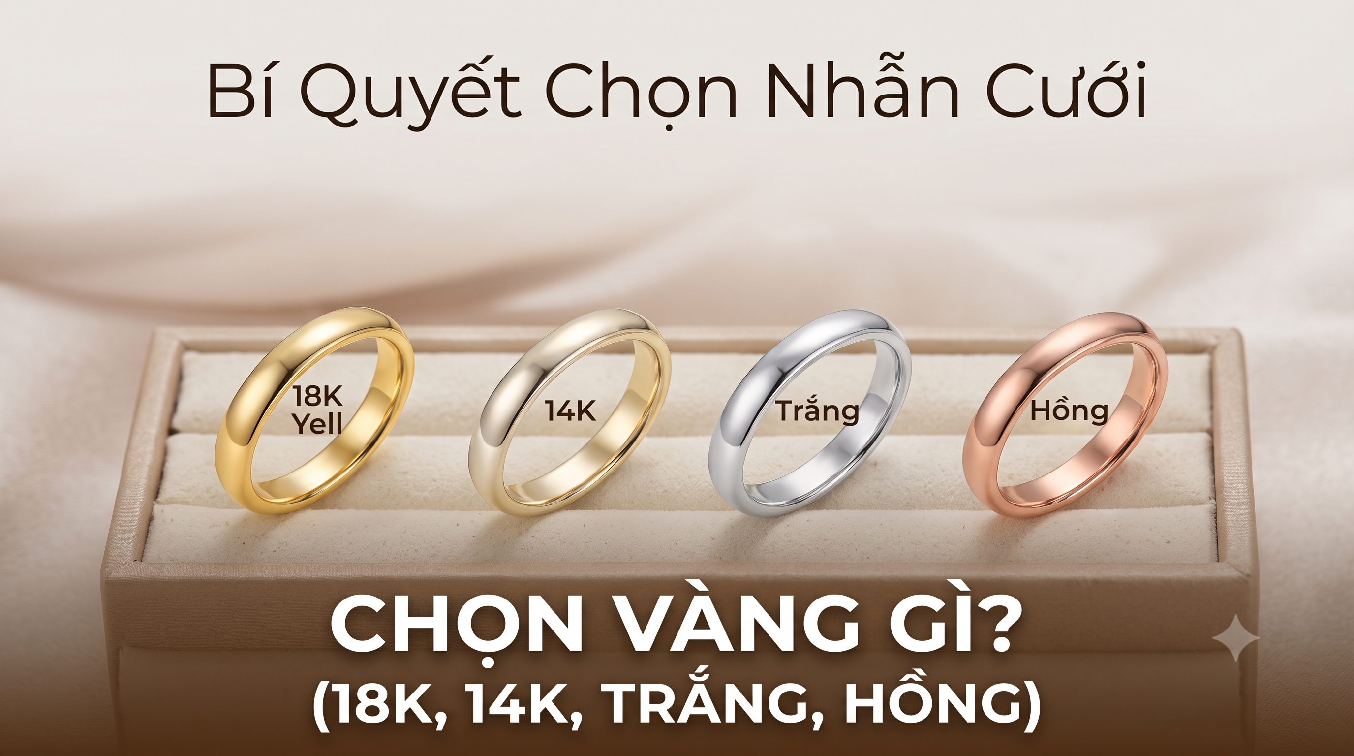 Nhẫn Cưới Nên Làm Bằng Vàng Gì? Vàng Trắng, Vàng Vàng Hay Vàng Hồng?