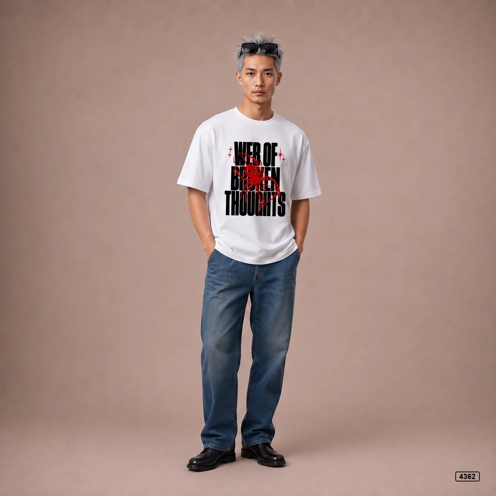 Áo thun nam form rộng Web of Broken Thoughts TeePrint 4362_thumbnail_4