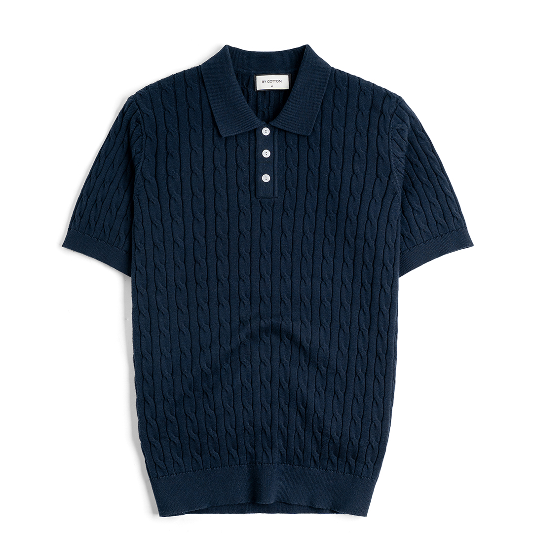 Áo Polo Dệt Kim Cable Knit