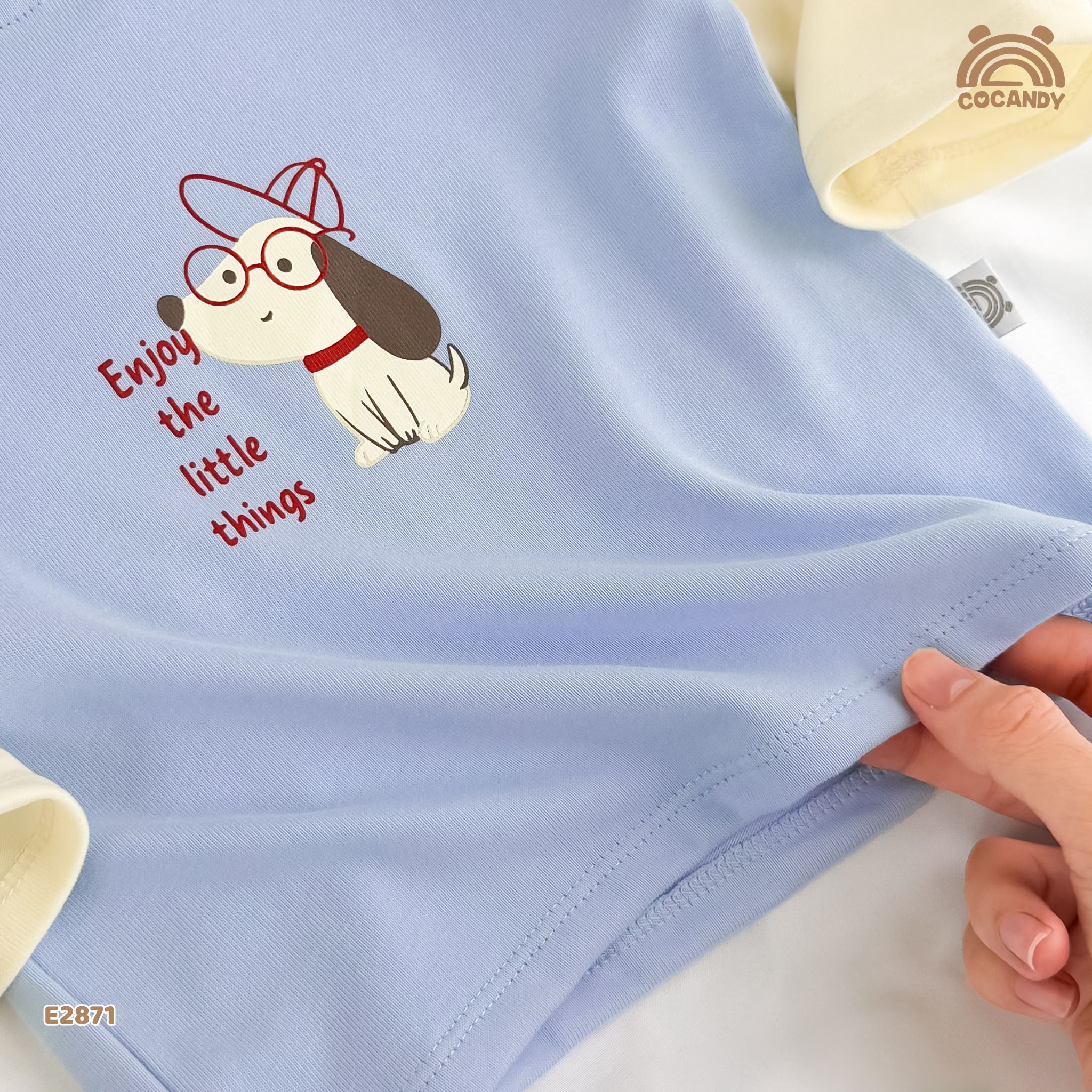 Áo dài XANH BE tay phối hình cún_thumbnail_4