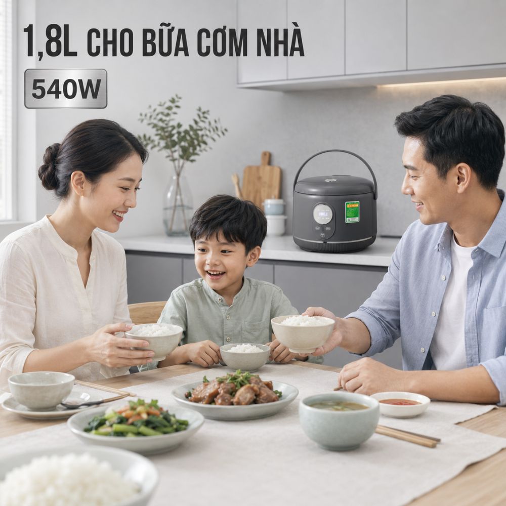 Nồi cơm điện lòng inox 304 Mishio MK451 / MK452 (1,2 / 1,8L) không phủ chống dính_thumbnail_5