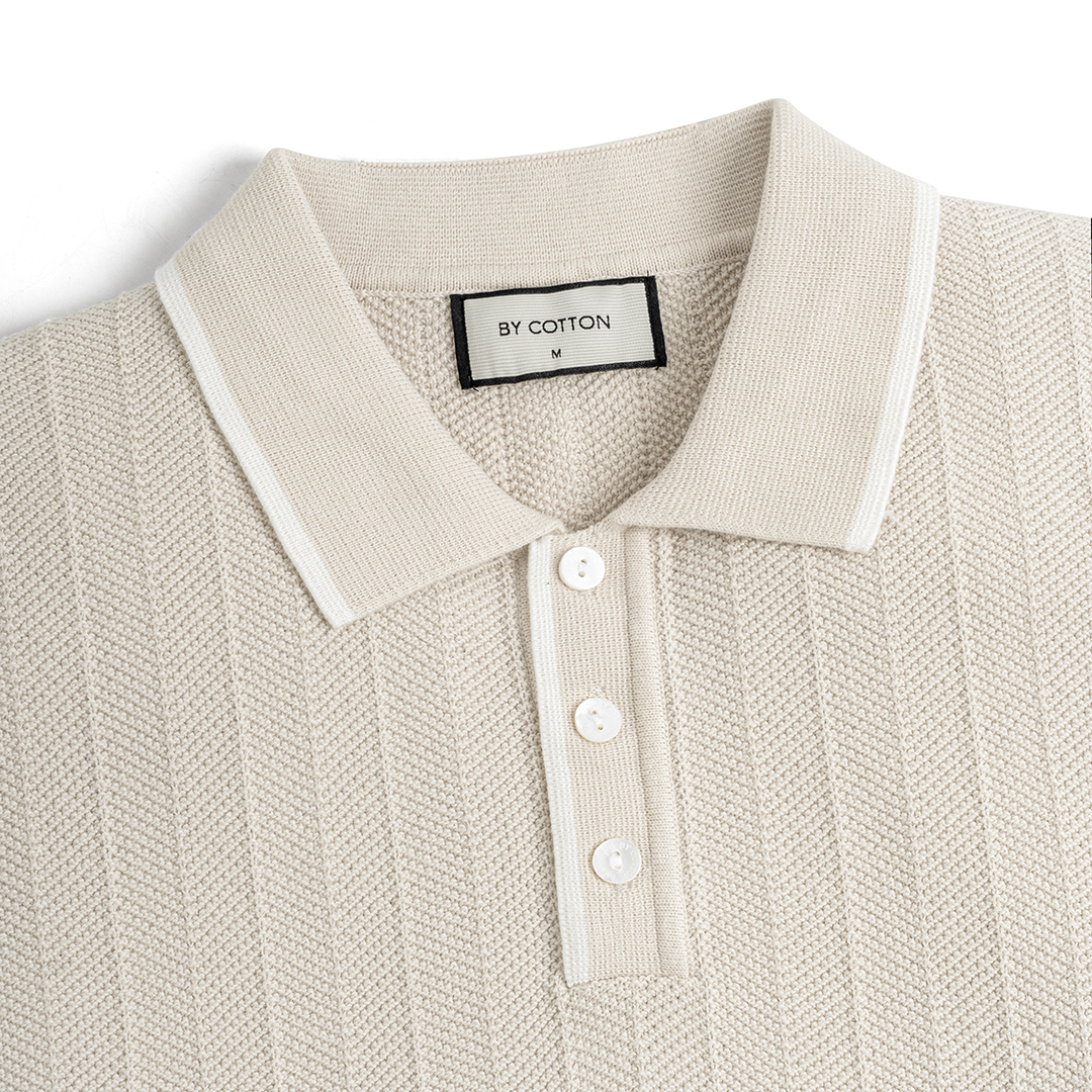 Polo Dệt Kim Herringbone Phối Viền Cổ_thumbnail_6