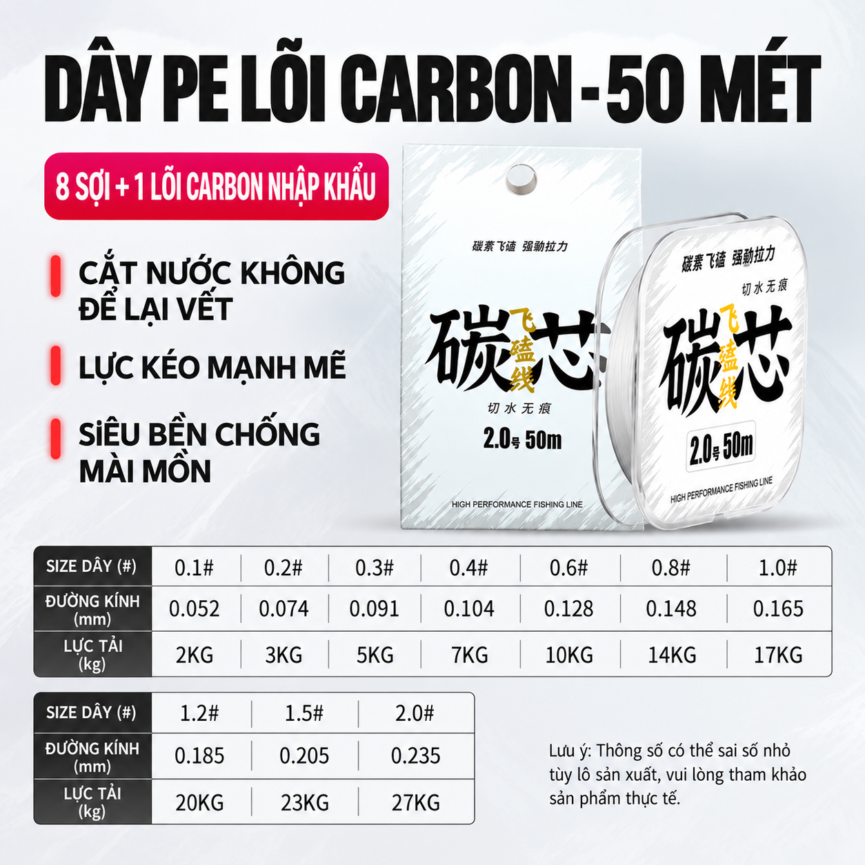 Dây Pe Lõi Carbon Làm Thẻo Cuộn 50M_thumbnail_1