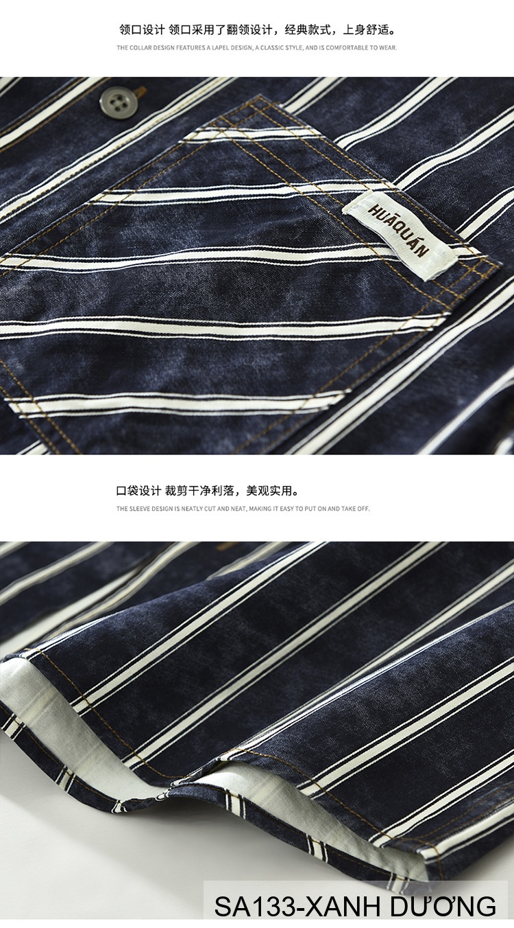 SA133 - Áo sơ mi nam dài tay kẻ sọc retro Nhật Bản chất cotton mềm mại, form rộng thời trang_thumbnail_9