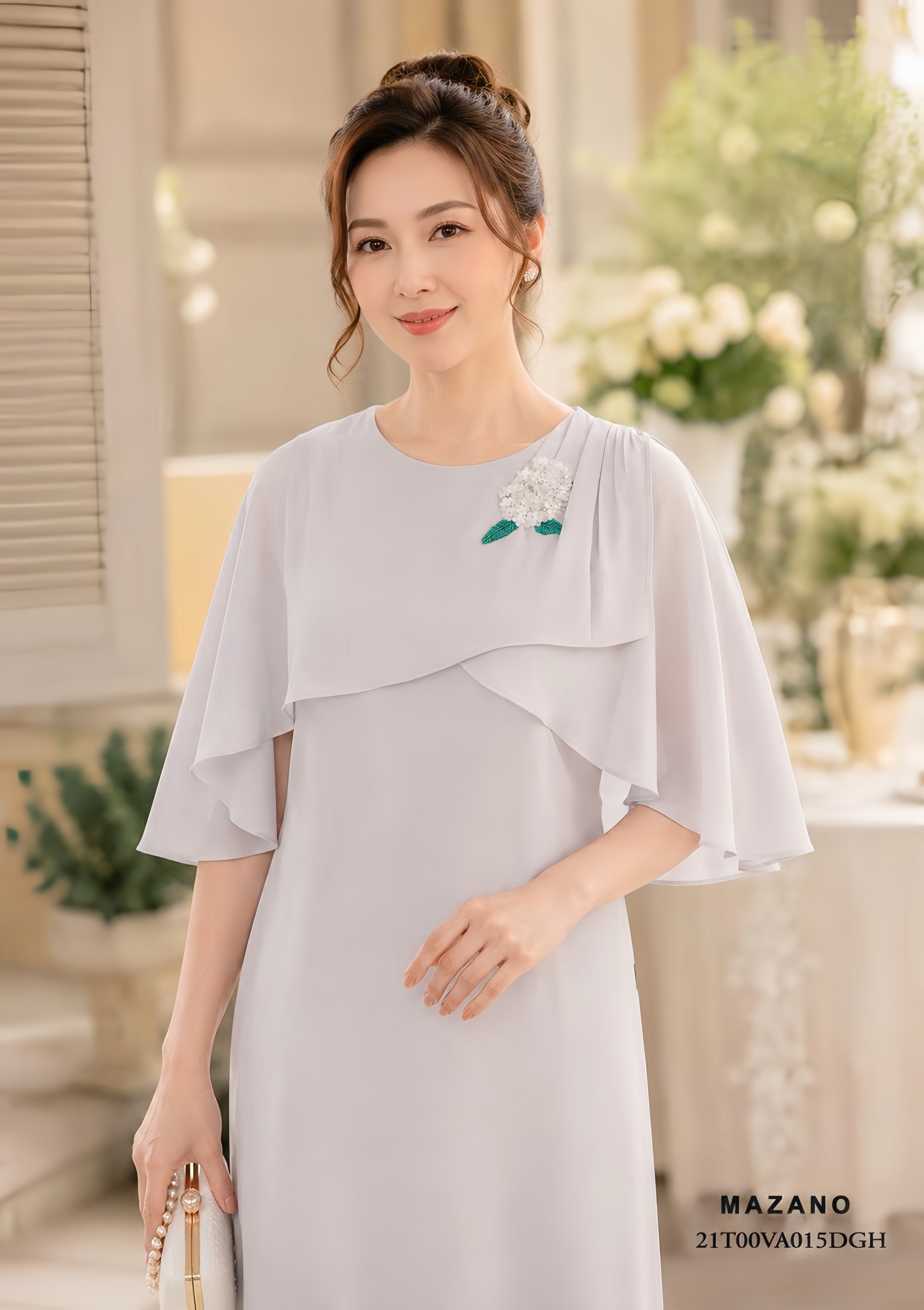 Đầm ghi suông A tà bong đính đá