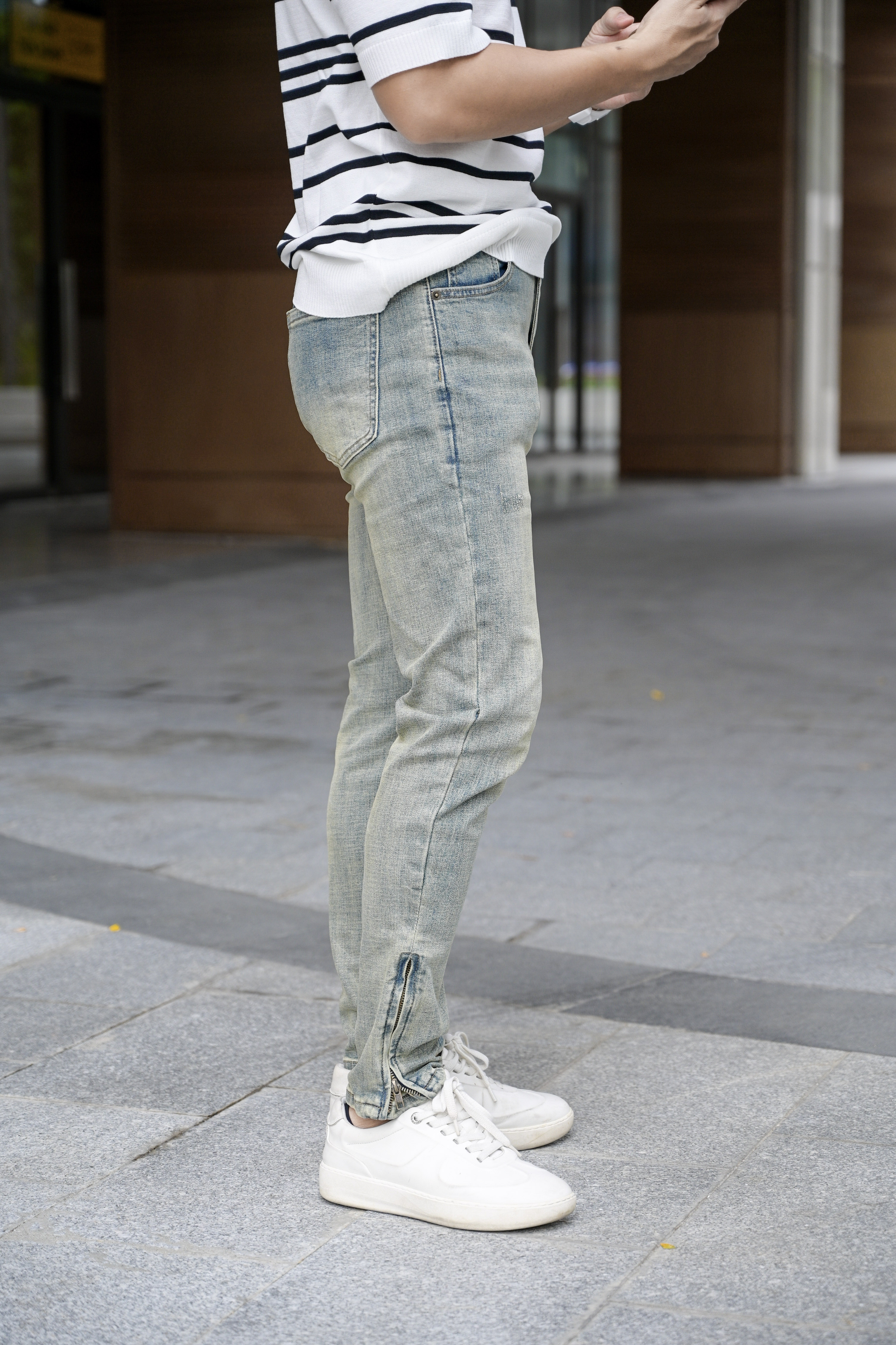 QB9 - Quần Jeans Nam Slim Fit Xanh Rừng Cổ, Chất Co Giãn, Phong Cách Thời Thượng Thu Đông_thumbnail_4