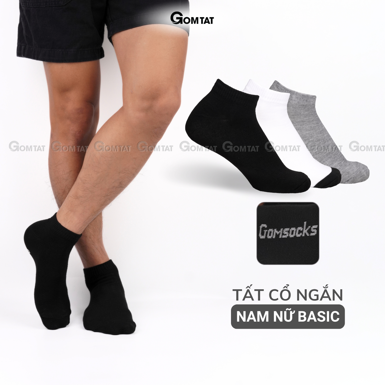 Tất trơn basic cổ ngắn nam nữ VNX-SOCKS-NGAN