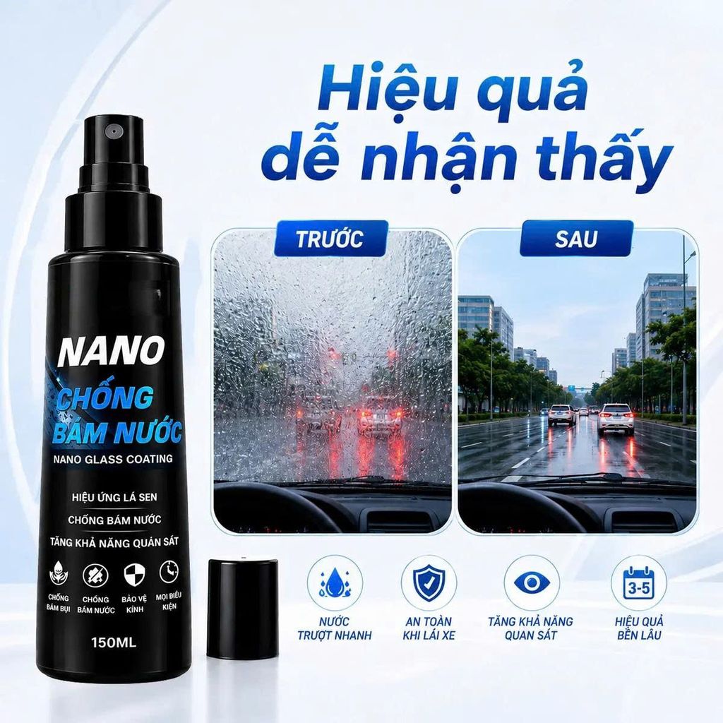 Chai Chống Bám Nước Kính Ô Tô – Phủ Nano Hạn Chế Đọng Nước 150ml_thumbnail_8