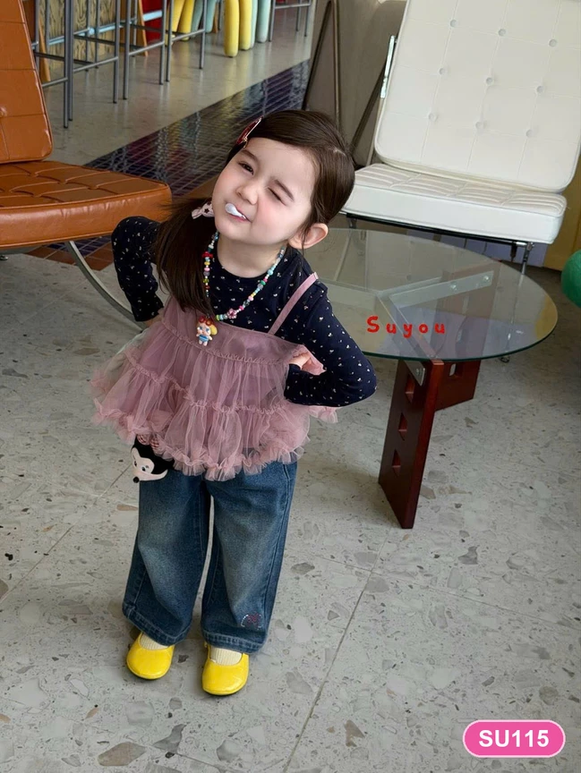 SU123 - Quần jean kèm charm mickey hãng Suyou | size 90-130 | 563002