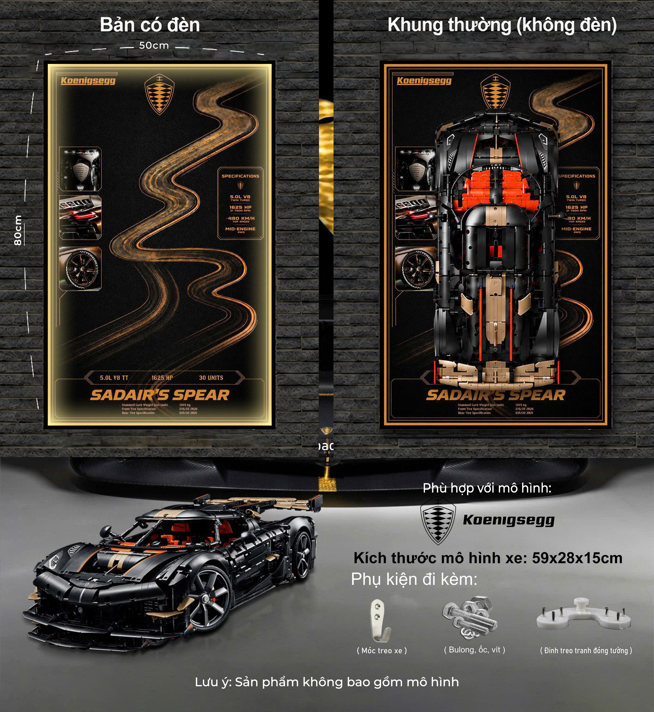 Khung Trưng Bày LEGO Koenigsegg Sadair's Spear