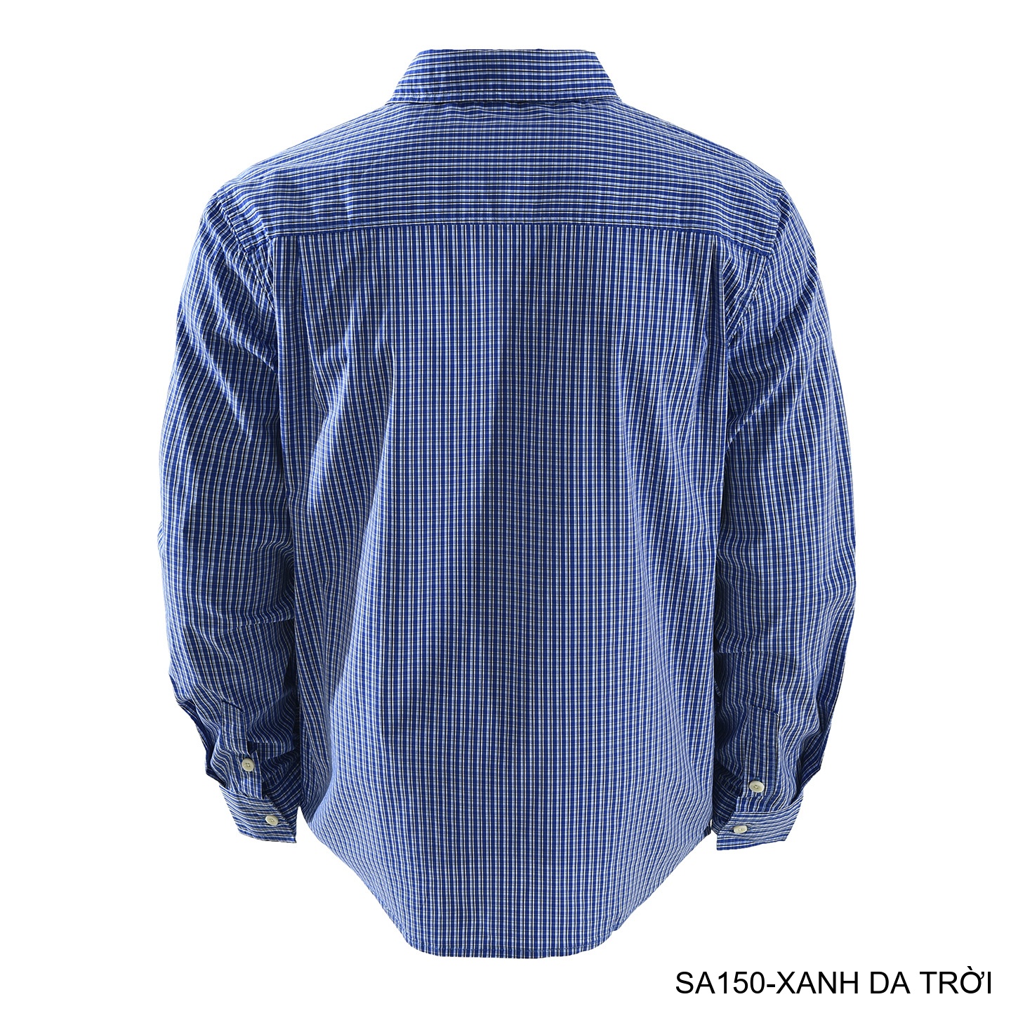 SA150 - Áo sơ mi nam kẻ caro phong cách Nhật Bản, tay dài, form rộng thoải mái màu xanh da trời