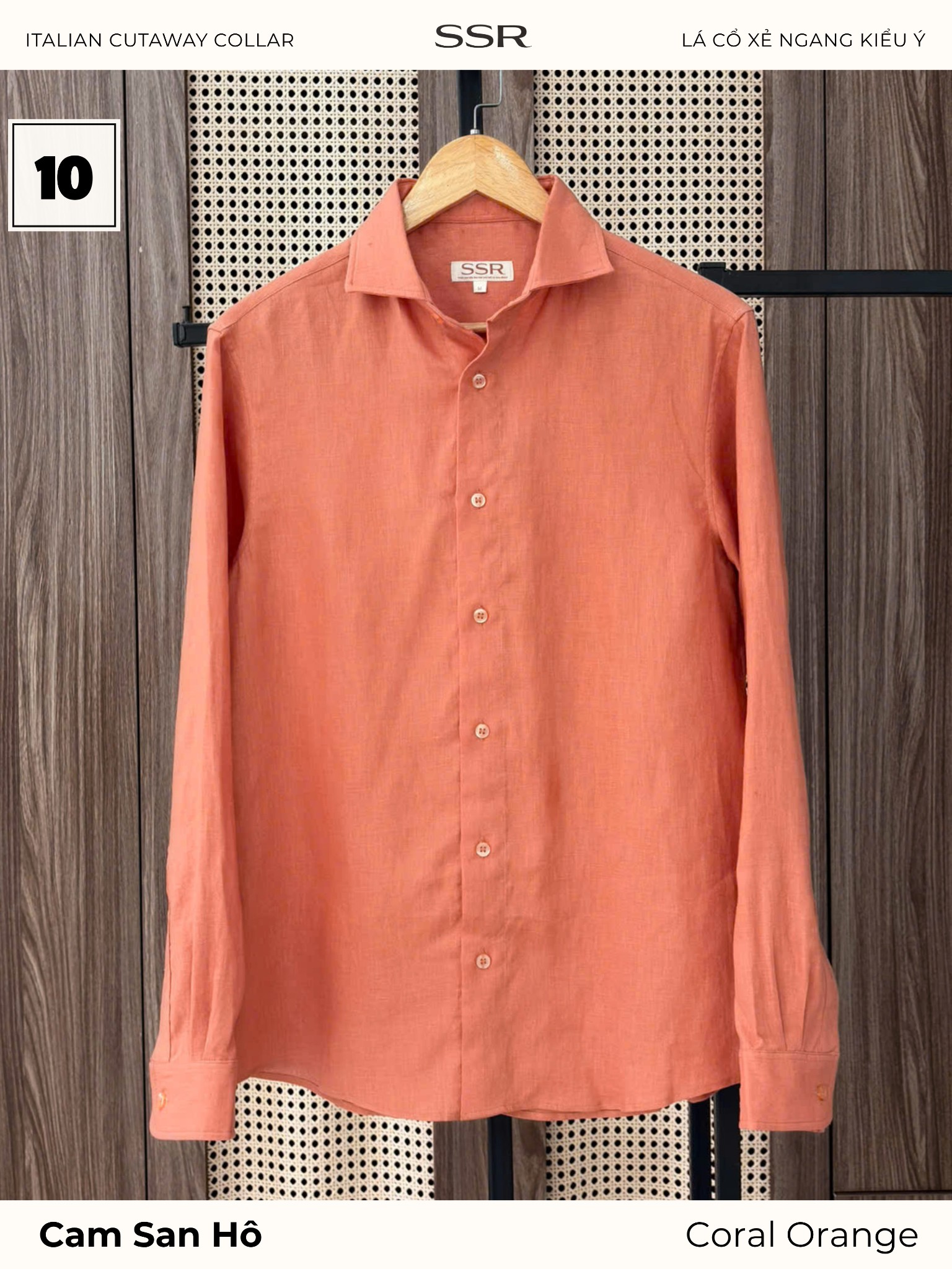 SSR - SƠ MI TAY DÀI - CỔ Ý CUTAWAY - Vạt Bầu - 100% LINEN_thumbnail_10