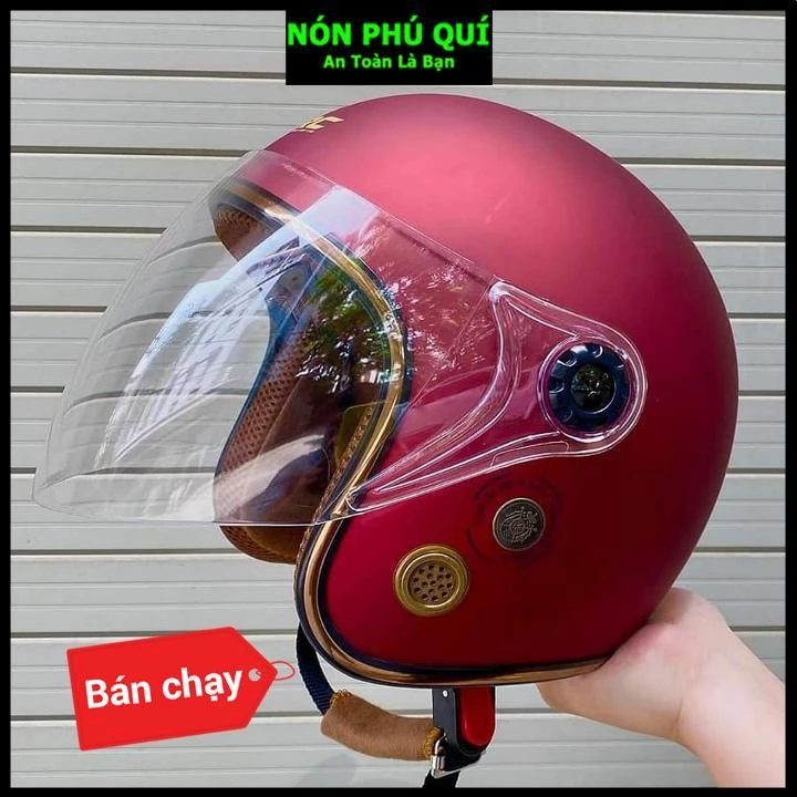 Nón bảo hiểm 3/4 kính dài thông gió nhiều màu đẹp - Nón Phú Quí NBH01_thumbnail_2