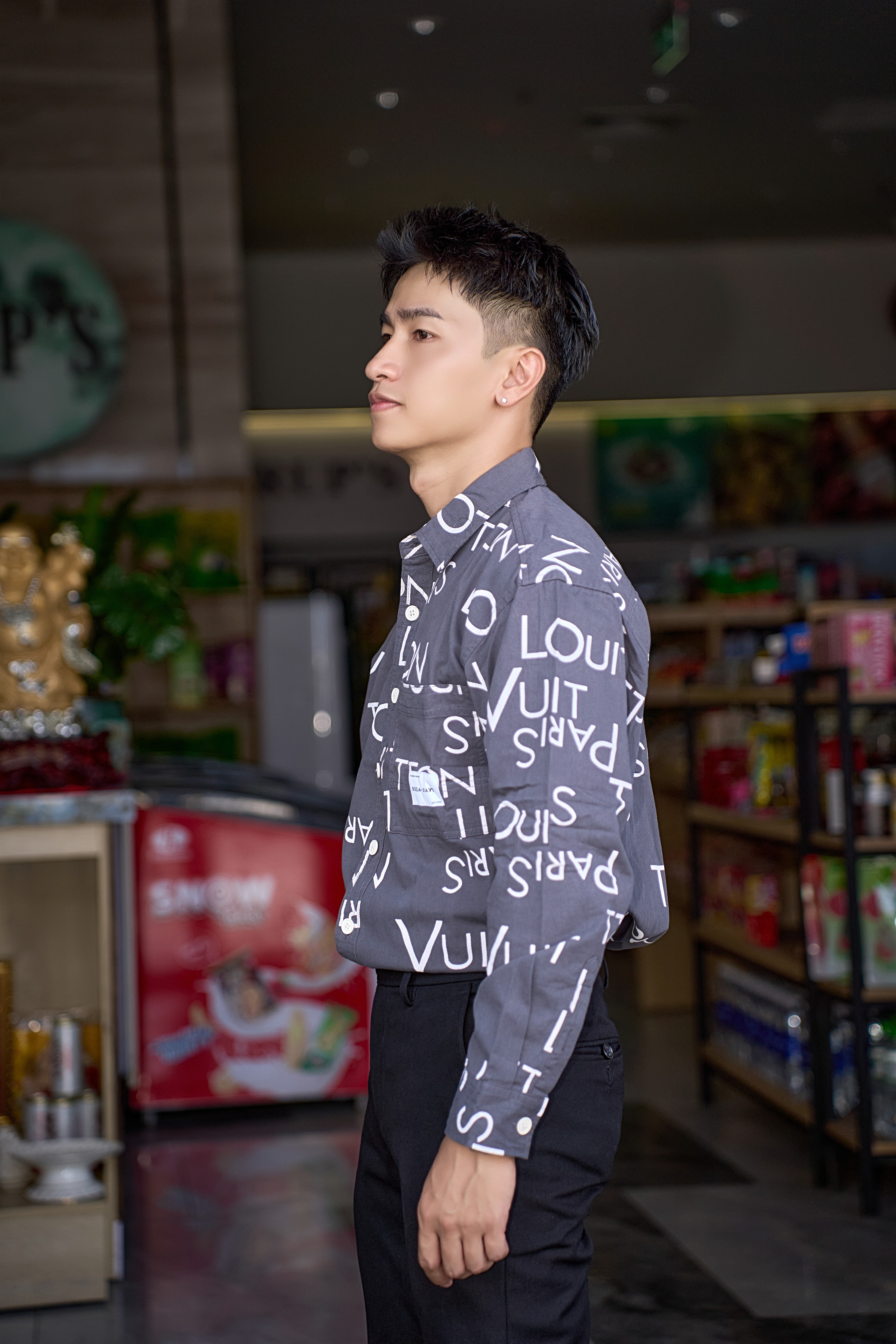 SA108 - Áo Sơ Mi Nam In Chữ Thời Trang, Chất Cotton Mềm Mại, Phong Cách Streetwear Đa Dạng Màu Kaki & Xám_thumbnail_3
