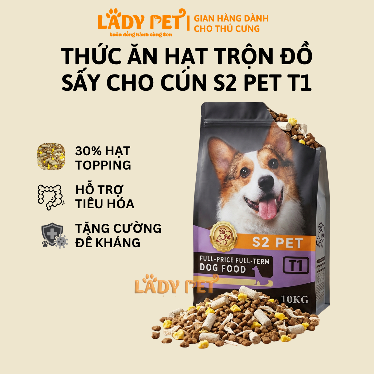 Hạt Trộn Đồ Sấy S2 PET T1 Cho Chó