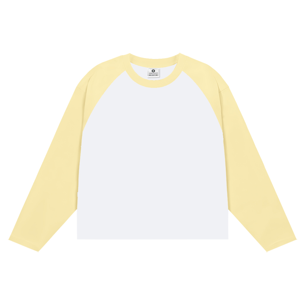 Áo thun nữ tay dài raglan phối màu form boxy trơn Miucho AT00076_thumbnail_8